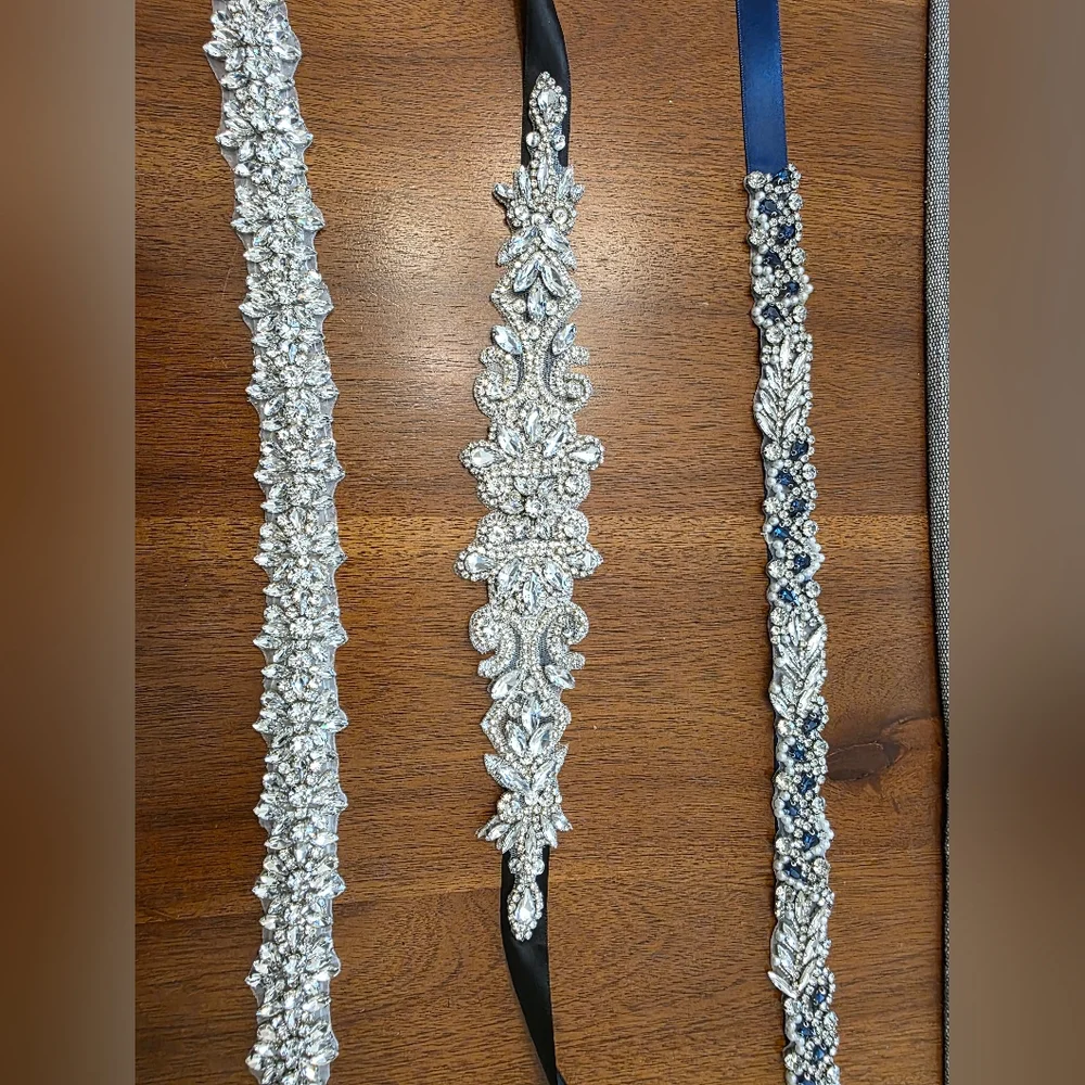 RHINESTONE Sash / Belt / Set Of 3 - Picture 2 of 5
